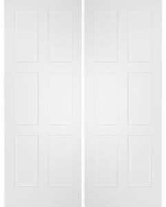 6 Panel Flat Interior Double Door | PN611