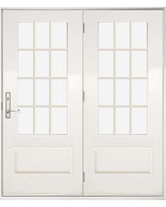 Low-e 3/4 Lite, 12 Lite SDL Fiberglass Center Hinged Double Door