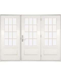 3/4 Lite, 12 Lite SDL Fiberglass Center Hinged Triple Door, Impact Rated