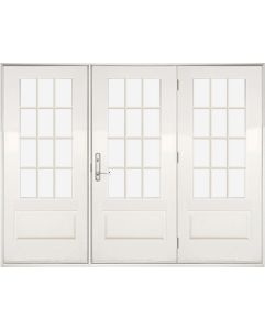 Low-e 3/4 Lite, 12 Lite SDL Fiberglass Center Hinged Triple Door, Impact Rated