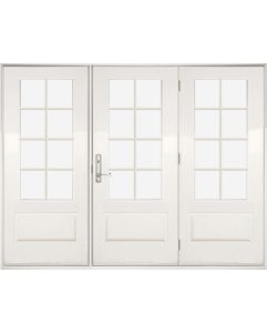 3/4 Lite, 8 Lite SDL Fiberglass Center Hinged Triple Door, Impact Rated