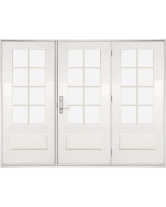 Low-e 3/4 Lite, 8 Lite SDL Fiberglass Center Hinged Triple Door