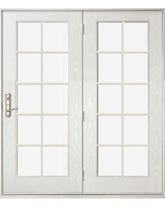 Low-e Full Lite, 10 Lite SDL Fiberglass Center Hinged Double Door