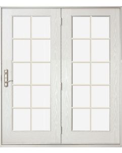 Full Lite, 10 Lite SDL Fiberglass Center Hinged Double Door