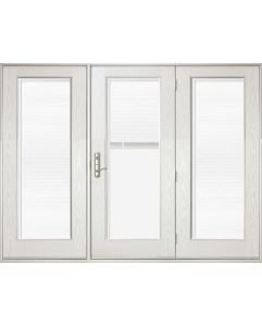 Mini Blind Full Lite Fiberglass Center Hinged Triple Door