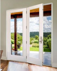 Low-e Full Lite Fiberglass Center Hinged Double Door
