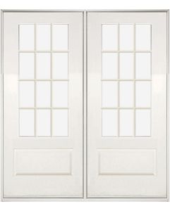 Low-e 3/4 Lite, 12 Lite SDL Fiberglass Fixed Double Door
