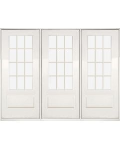 Low-e 3/4 Lite, 12 Lite SDL Fiberglass Fixed Triple Door