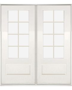 Low-e 3/4 Lite, 8 Lite SDL Fiberglass Fixed Double Door
