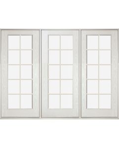 Low-e Full Lite, 10 Lite SDL Fiberglass Fixed Triple Door