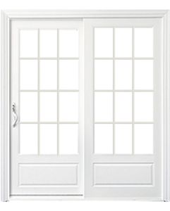 Low-e 3/4 Lite, 12 Lite SDL Fiberglass Gliding Double Door