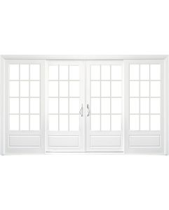 Low-e 3/4 Lite, 12 Lite SDL Fiberglass Gliding Quadruple Door