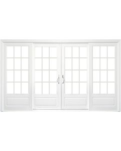 3/4 Lite, 12 Lite SDL Fiberglass Gliding Quadruple Door, Impact Rated