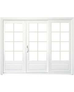Low-e 3/4 Lite, 8 Lite SDL Fiberglass Gliding Triple Door