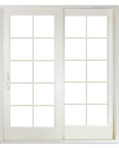 Low-e Full Lite, 10 Lite SDL Fiberglass Gliding Double Door