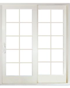 Full Lite, 10 Lite SDL Fiberglass Gliding Double Door, Impact Rated