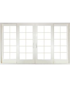 Low-e Full Lite, 10 Lite SDL Fiberglass Gliding Quadruple Door