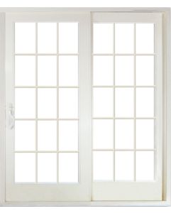 Low-e Full Lite, 15 Lite SDL Fiberglass Gliding Double Door