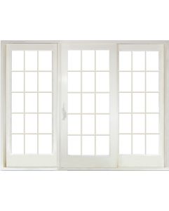 Low-e Full Lite, 15 Lite SDL Fiberglass Gliding Triple Door