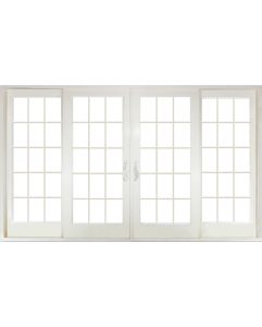 Low-e Full Lite, 15 Lite SDL Fiberglass Gliding Quadruple Door, Impact Rated