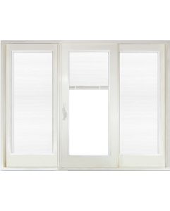 Mini Blind Full Lite Fiberglass Gliding Triple Door