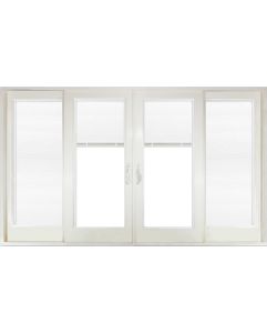 Mini Blind Full Lite Fiberglass Gliding Quadruple Door