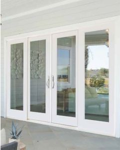 Low-e Full Lite Fiberglass Gliding Quadruple Door, Impact Rated