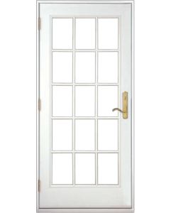 Low-e Full Lite, 15 Lite SDL Fiberglass Single Door, Impact Rated