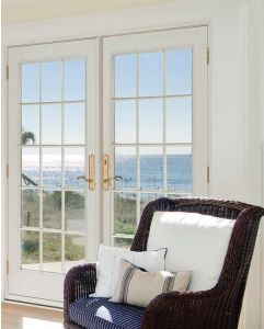 Low-e Full Lite, 15 Lite SDL Fiberglass Double Door, Impact Rated