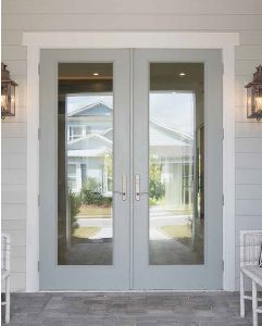 Low-e Full Lite Fiberglass Double Door, Impact Rated