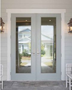 Full Lite Fiberglass Double Door, Impact Rated