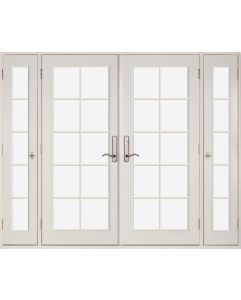 Low-e Full Lite, 10 Lite SDL Fiberglass Double Door, Vented Sidelites