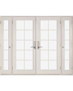 Full Lite, 10 Lite SDL Fiberglass Double Door, Vented Sidelites