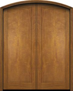 Mahogany Arch Top 1 Panel Solid Double Door|P101-ARTP-OG