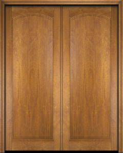 Mahogany Arch Panel, 1 Panel Solid Double Door|P101-S-AR-OG