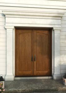 Mahogany Arch Panel, 1 Panel Solid Double Door|P101-S-ARP-OG