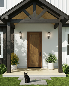 Mahogany Modern 1 Panel Shaker Solid Single Door|P101-SH-SH