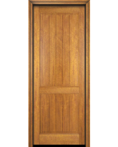 Mahogany 2 Panel V-Grooved Solid Single Door|P201-V-OG