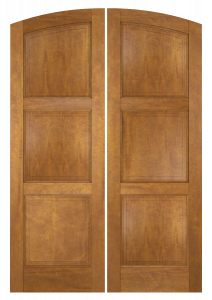Mahogany Arch Top 3 Panel Solid Double Door|P301-ARTP-OG