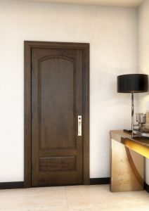 Mahogany Arch Panel, 2 Panel Solid Single Door|P7501-S-AR-OG