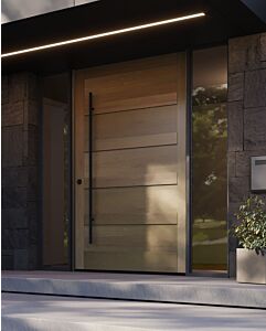 Pentara|Mahogany Pentara 5 Panel Contemporary Modern Shaker Pivot Door