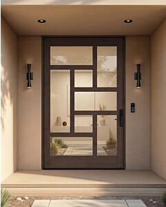 Mahogany PINELLAS Stylish Multi Lite SDL Designer Pivot Door