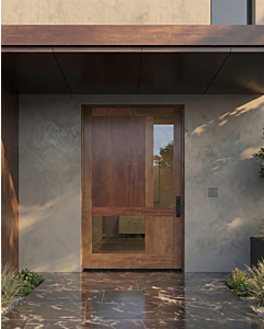 Zenith| Mahogany Zenith Stylish Multi Lite Multi Panel Contemporary Modern Shaker Pivot Door