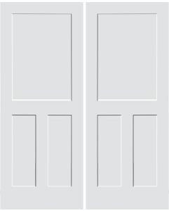 3 Panel Flat Interior Double Door | PN319