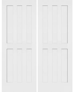 6 Panel Flat Interior Double Door | PN607