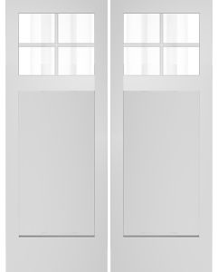 Top View 4 Lite Craftsman Interior Double Door | PNG22304