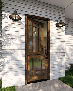 Mahogany Full Lite, 12 Lite Prairie SDL Shaker Dutch Door