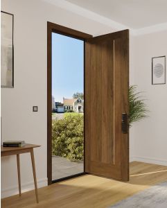 Mahogany Nova Slimlite Razor Lite  Contemporary Modern Shaker Single Door