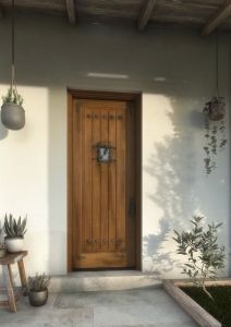 Mahogany 1 Panel V-Grooved Rustic Solid Single Door|P101-V-OG-RST