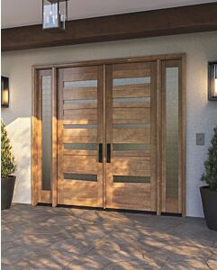 Serenade Artistic Lite Shaker Contemporary Modern Double Door, Sidelites